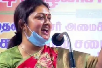 "சாக்கடையில் இருந்து வந்தவர் மீது சந்தன வாசமா வீசும்": ஆ.ராசாவை காட்டமாக விமர்சித்த நடிகை விந்தியா