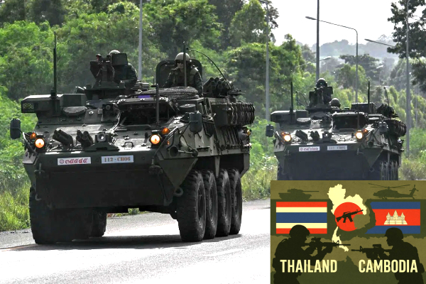 Thailand Cambodia border conflict 2025, Laos fuel route cut Thailand, Cambodia Thailand military clash, Southeast Asia border tensions, Thailand airstrikes Cambodia, F-16 jets Cambodia conflict, ASEAN emergency meeting Thailand, Trump ceasefire attempt Cambodia, Cambodia fuel imports Singapore, Thailand Cambodia war latest news