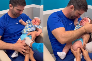 மகளுக்கு தடுப்பூசி போடுகையில் கதறி அழும் தந்தை; வைரலாகும் காணொளி!