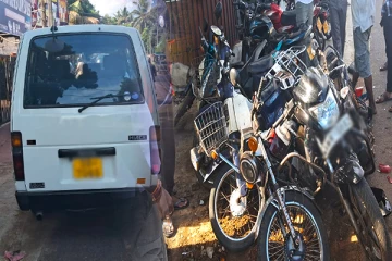 யாழில் வாகன விபத்து: 9 மோட்டார் சைக்கிள்கள் சேதம்