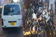 யாழில் வாகன விபத்து: 9 மோட்டார் சைக்கிள்கள் சேதம்