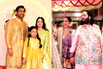 ஆனந்த் அம்பானியின் திருமணத்தில் மனைவி மகளுடன் தோனி