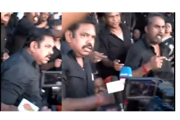 செய்தியாளர்களிடம் ஆக்ரோஷமாக எகிறிய ஈ.பி.எஸ். - கத்தி கூச்சலிட்ட தொண்டர்கள்...!