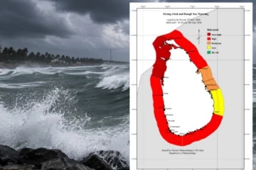 ලංකාව අවට මුහුදු සීමාව පුරාවට විශේෂ අවදානම් තත්ත්වයක් - මුහුදු රළ ඉහළ යෑමේ අවදානමක්