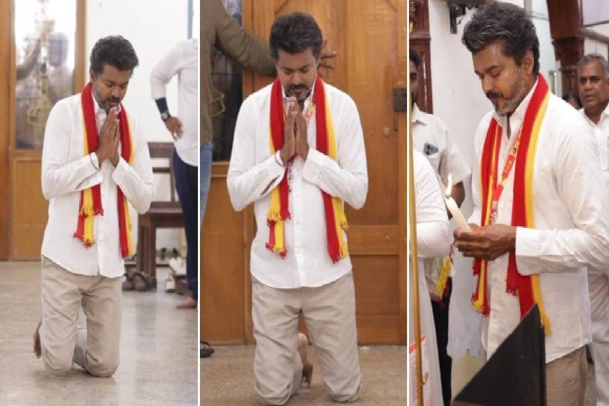 விவாகரத்து வழக்கு ஒத்திவைப்பு : முழங்காலிட்டபடி ஆலயத்தில் மெழுகுவர்த்தி ஏற்றி விஜய் பிரார்த்தனை! | Actor Vijay Deeply Emotional Prayer Video Viral