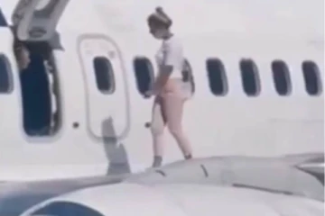 அரை நிர்வாணமாக விமானத்தில் தகராறில் ஈடுபட்ட பெண் - என்ன காரணம்