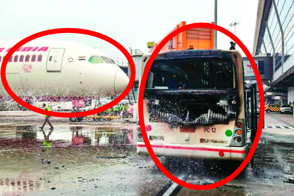 ஏர் இந்தியா விமானம் அருகில் திடீடீரென தீப்பிடித்த பேருந்தால் பரபரப்பு | Bus Catches Fire Near Air India Delhi Airport ஏர் இந்தியா விமானம் அருகில் திடீடீரென தீப்பிடித்த பேருந்தால் பரபரப்பு | Bus Catches Fire Near Air India Delhi Airport