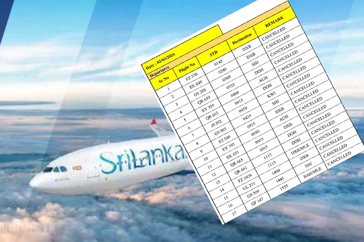 மத்திய கிழக்கு நாடுகளுக்குப் பயணிக்கவிருந்த 57 விமான சேவைகள் ரத்து | 57 Flights Middle East Countries Cancelled Colombo மத்திய கிழக்கு நாடுகளுக்குப் பயணிக்கவிருந்த 57 விமான சேவைகள் ரத்து | 57 Flights Middle East Countries Cancelled Colombo