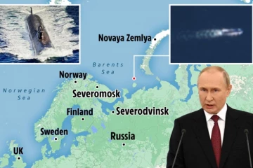 ஆர்டிக் கடலில் ரஷ்யாவுக்கு சொந்தமான அணு ஆயுதம் தாங்கி நீர்மூழ்கிக்கப்பல்: சேட்டிலைட் புகைப்படங்களில் சிக்கியதால் அதிர்ச்சி...