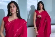 சிகப்பு நிற சேஎலையில் ரீல்ஸ் வீடியோ வெளியிட்ட லாஸ்லியா..