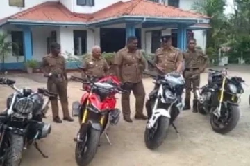 இலங்கையில் பயன்படுத்த அனுமதிக்காத அதிநவீன நான்கு மோட்டார் சைக்கிள்கள் மீட்பு
