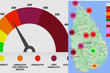 අද දිනයේ මෙරට වායු දූෂණයට ලක් වූ අවදානම් කලාප මෙන්න.