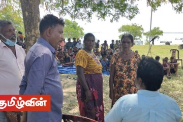 இரணைதீவில் போராட்டத்தில் ஈடுபட்டுள்ளவர்களை சுமந்திரன் மற்றும் சிறீதரன் நேரில் சென்று பார்வை