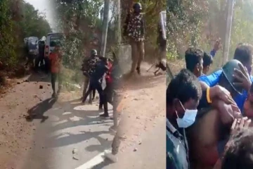 ஓசூரில் போலீசாரை தாக்க முயற்சி..! இரும்பு அரணாக நின்று பாதுகாத்த இளைஞர்கள்