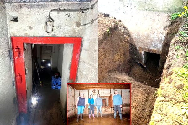 Nazi Bunker Discovery UK, World War II Nazi Bunker Guernsey, German Wtitings in UK Home, Historic WWII site UK, World War 2 Bunker, WW2 Nazi Bunker