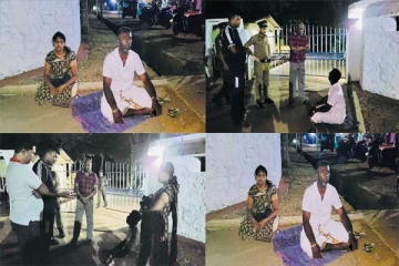 வீட்டை உடைத்த இளைஞர்களிடமே சாவியை கையளித்த பொலிஸார் : நீதி கோரி போராட்டம்(Photos)