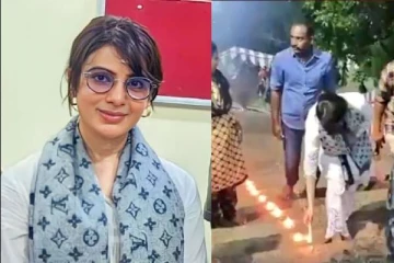 600 படிகட்டுகளில் கற்பூரம் ஏற்றி நடிகை சமந்தா வழிபாடு! உடல் நலம் பெற வேண்டி பழனியில் சாமி தரிசனம்