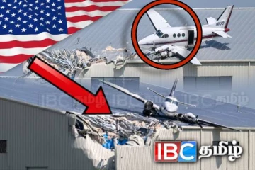 வெளிநாடொன்றில் திடீரென மேற்கூரையில் விழுந்த விமானம்
