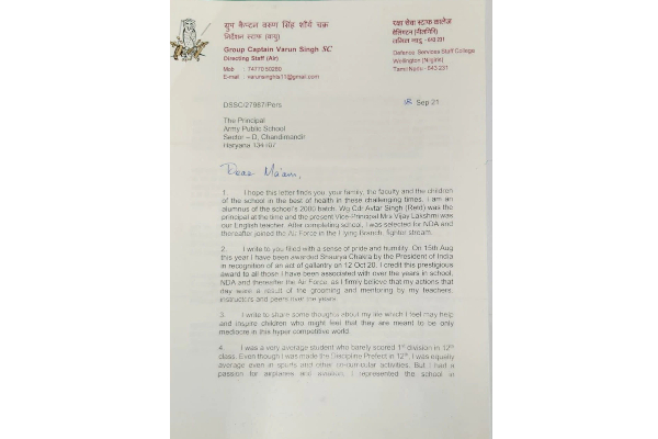 அதிரவைத்த ஹெலிகாப்டர் விபத்து: உயிருக்கு போராடும் வருண் சிங், மாணவர்களுக்கு எழுதிய உருக்கமான கடிதம் | Varun Singh Letter To Students Goes Viral