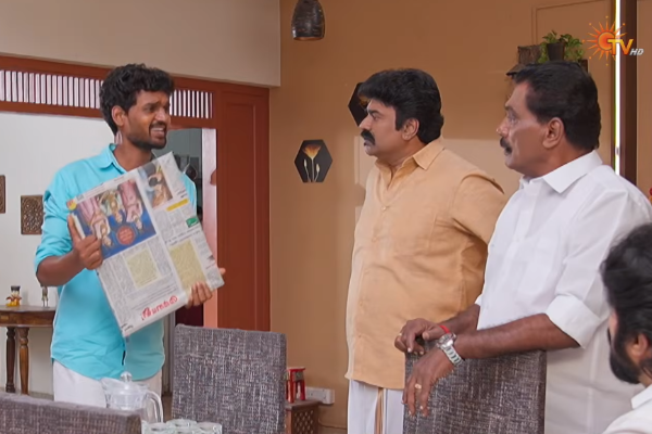 குணசேகரனின் தந்தை ஆதிமுத்து இவர்தான்.. போட்டோவுடன் வந்த கரிகாலன்.. எதிர்நீச்சல் சீரியலின் புரோமோ வீடியோ | Aadhimuthu Photo Revealed In Ethirneechal 2 Serial