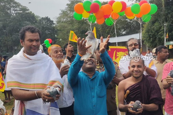 சுதந்திர தினத்தை முன்னிட்டு வவுனியாவில் சமாதான புறாக்கள் பறக்க விடப்பட்டன! | Peace Doves Released In Vavuniya Independence Day