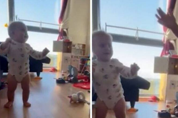 மில்லியன் பேரை சிலிர்க்க வைத்த ரியக்சன்...தங்கையின் முதல் நடையால் பூரிப்படைந்த குட்டி அண்ணன்! | Viral Baby Cute Video