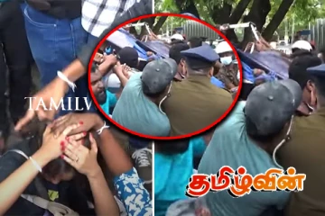 வெளிநாட்டு வேலைவாய்ப்பு பணியகத்திற்கு முன்பாக போராட்டத்தில் ஈடுபட்டோருக்கும் பொலிஸாருக்கும் முறுகல் நிலை