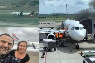 பெருவில் ஓடு பாதையில் வாகனம் மீது மோதிய விமானம்: பயணிகள் அலறல்! வீடியோ