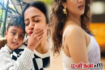 அம்மாவான பின்னும் குறையாத இளமை... sleeveless ஜாக்கெட்டுடன் ரசிகர்களை கிறங்கடிக்கும் VJ அஞ்சனா!