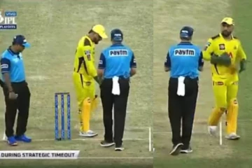 நடுவரிடம் வாக்குவாதம் செய்த டோனி! அடித்து துவைத்த டெல்லி:  வைரலாகும் வீடியோ