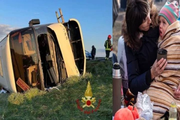 உக்ரைனிய குடிமக்கள் சென்ற பேருந்து  கவிழ்ந்து விபத்து: இத்தாலியில் அரங்கேறிய சோகம்!