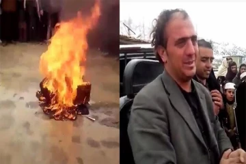 இசையை வெறுக்கும் தாலிபான்கள்! இசைக்கருவியை சிரிப்பொலியுடன் எரிக்கும் காணொளி!