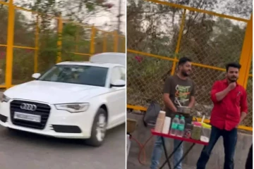 ஆடி காரில் வந்து டீக்கடை போட்ட வாலிபர்கள் - வைரலாகும் வீடியோ!