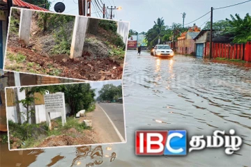 நல்லூர் பிரதேச சபை வெள்ள நீர் வர கூடாது! கோப்பாய் பிரதேச சபை எல்லையில் மண் அணை