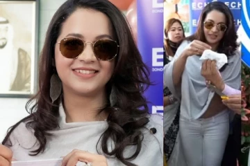 பொது இடத்தில் நடிகை பாவனா அணிந்து வந்த ஆடையால் ஏற்பட்ட சர்ச்சை.. வீடியோ பாருங்க