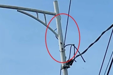 யாழில் ஆபத்தான நிலையில் வீதி மின் விளக்கு கம்பம்; நடவடிக்கை எடுக்க கோரிக்கை