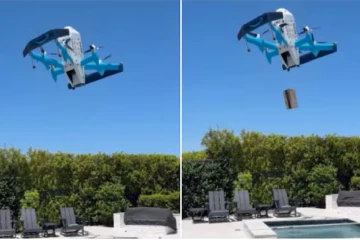 Amazon Prime Air சேவை: வீட்டின் நீச்சல் குளத்தில் விழுந்த பார்சல்! வைரல் வீடியோ