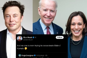 பைடன், கமலா ஹாரிஸை படுகொலை செய்ய யாரும் முயற்சி செய்யவில்லை; எலான் மாஸ்க்!