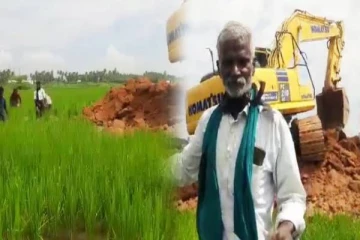 வயல் வெளியின் நடுவில் போடப்படும் சாலை - கண்ணீர் விடும் விவசாயி