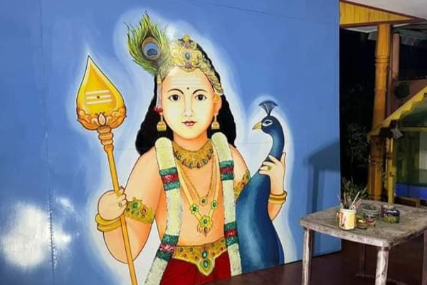 18 அடி உயரமுடைய முருகனின் ஓவியம் | 18 Feet Tall Painting Of Murugan