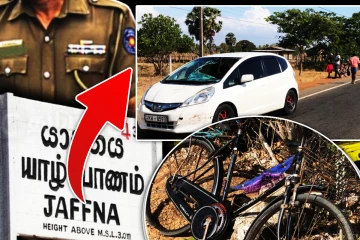 துவிச்சக்கர வண்டியில் சென்றவரை மோதித்தள்ளிய யாழிலிருந்து சென்ற கார்