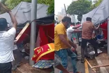 அடித்து நொருக்கப்பட்ட மைனா கோ கம- ரணகளமாகும் சிறிலங்கா!