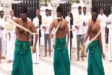 தன்னைத் தானே 6 முறை சாட்டையால் அடித்துக்கொண்ட அண்ணாமலை..., ஓடிவந்து கட்டியணைத்த நிர்வாகி