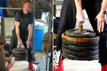 ஒற்றை விரலில் 129 கிலோ எடையை தூக்கிய மனிதர்! பிரமிக்க வைக்கும் புகைப்படம்