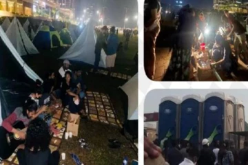 காலிமுகத்திடலில் மக்கள் புரட்சியாளர்களுக்காக தயார் நிலையில் தற்காலிக தங்குமிடம், உணவு, மருத்துவம்