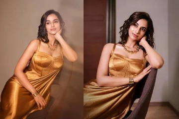 தங்க நிற உடையில் ஜொலிக்கும் நடிகை மீனாட்சி சவுத்ரி.. கண்கவரும் போட்டோஸ்