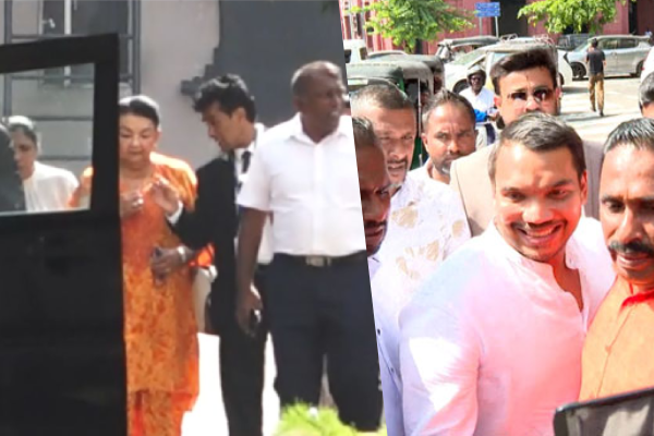 சிஐடி முன் ஒலித்த "ஜெய வேவா" சத்தம்.. பின்னணியே தெரியாமல் கூடிய மொட்டு ஆதரவாளர்கள் | Namal Shirandhi Fcid Cid People Went