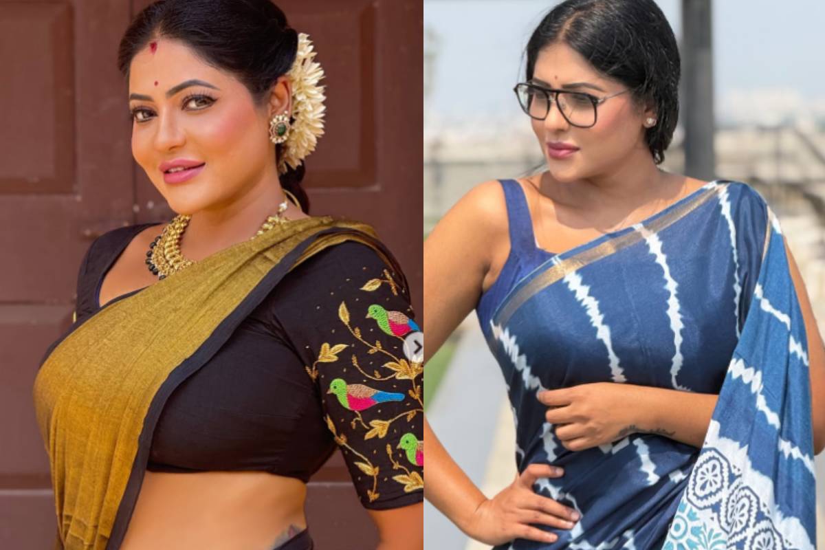 சேலையில் ரசிகர்களை வாய் பிளக்க வைக்கும் நடிகை ரேஷ்மா!! புகைப்படங்கள்... | Actress Reshma Pasupulati Recent Photos Post