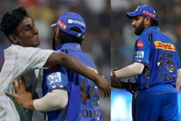 திடீரென பின்னால் வந்த ரசிகர்! திரும்பியதும் பயந்து ஓடிய ரோஹித் சர்மா (வைரல் வீடியோ)