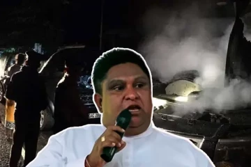 திடீரென தீப்பிடித்து எரிந்த இராஜாங்க அமைச்சரின் கார் - விபரீத சம்பவம்